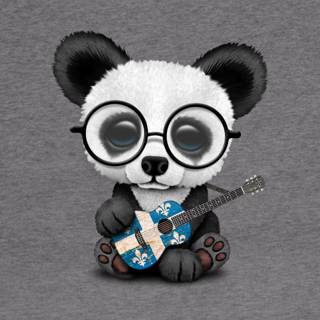 Baby Panda Playing Quebec Flag Guitar by jeffbartels